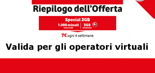 Vodafone Special 3GB disponibile per gli operatori virtuali